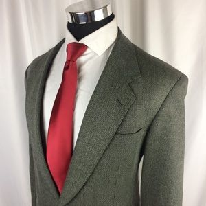 Hart Schaffer Mens 42L Blazer Grey Wool 2 Button